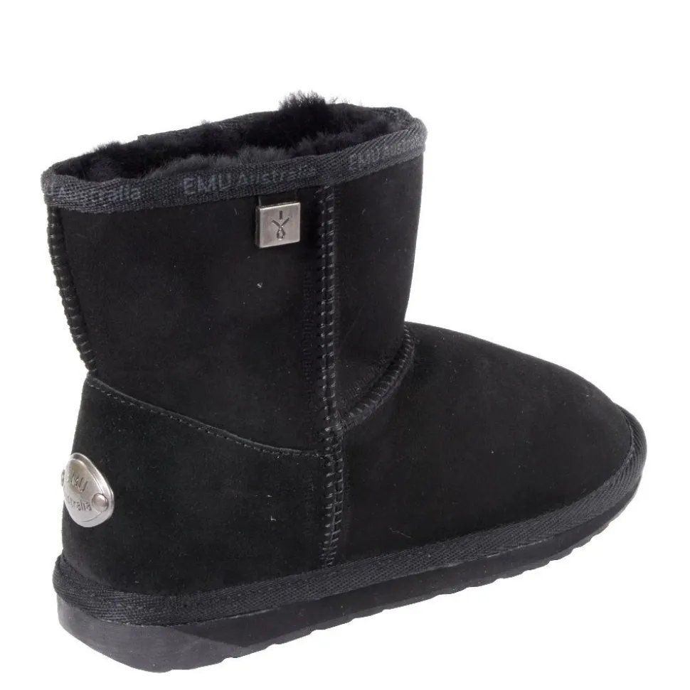 Buty śniegowcy Emu AUSTRALIA PLATINUM STINGER SLIM MINI skórzane czarny WP20003 WATER RESISTANT Ocieplane