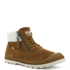 Trapery damskie Palladium PAMPA LP MOSC skórzane brązowy 96469-251 OCIEPLANE